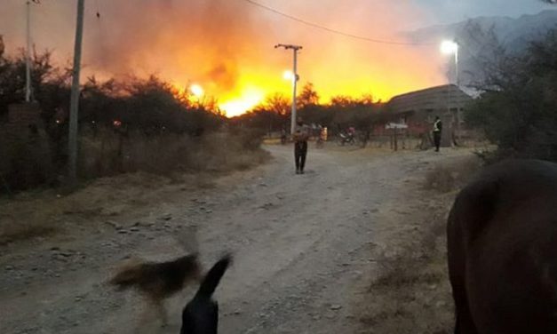 Incendio en las sierras de los Comechingones